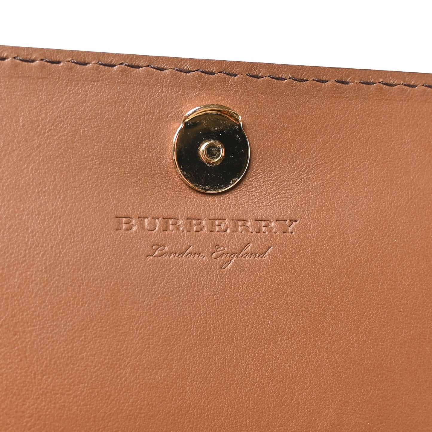Grained Calfskin House Check Tartan Mix Hampshire Wallet On Chain Tan