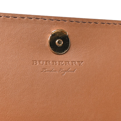 Burberry Grained Calfskin House Check Tartan Mix Hampshire Wallet On Chain Tan 6 of 12