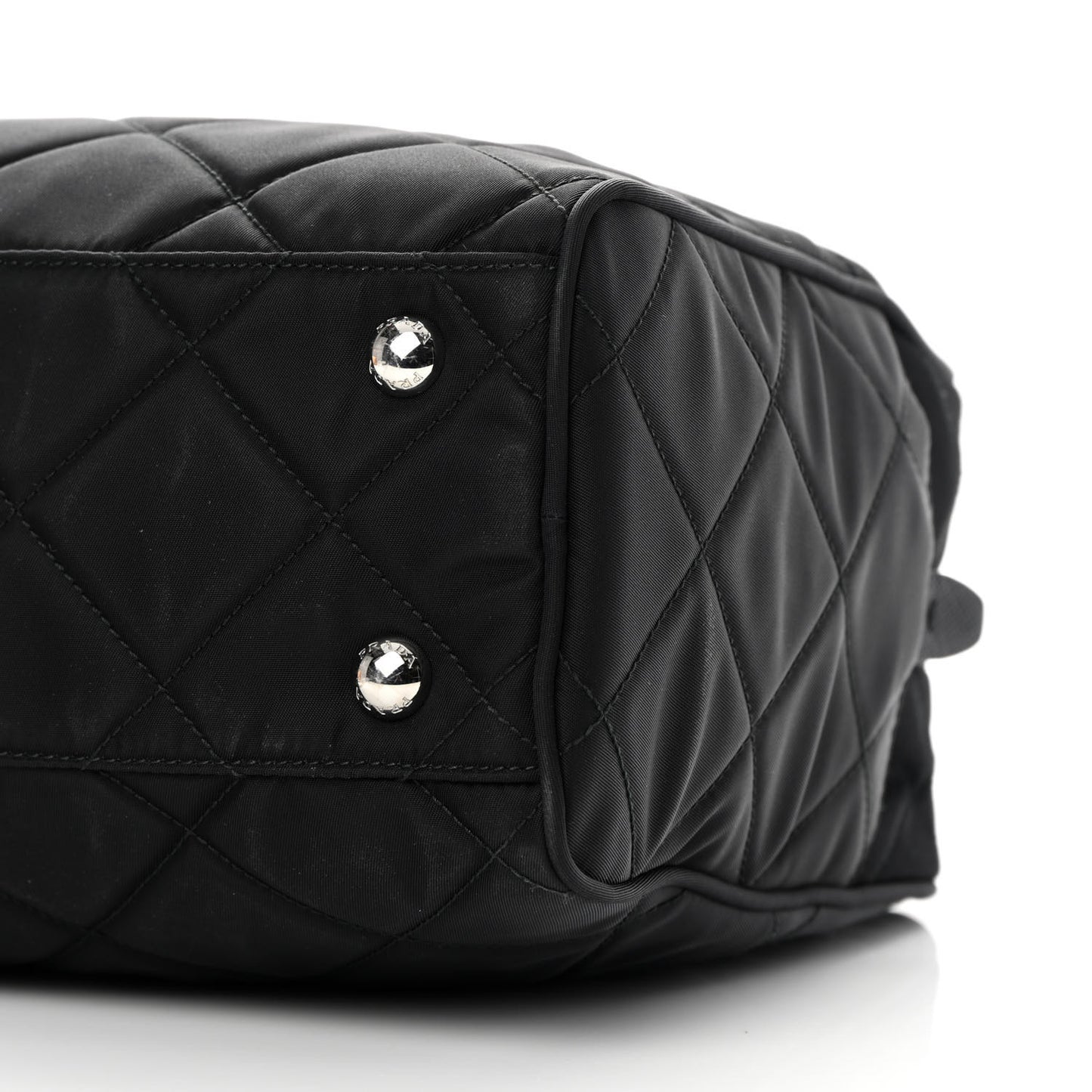 Nylon Tessuto Impuntu Quilted Shoulder Bag Black