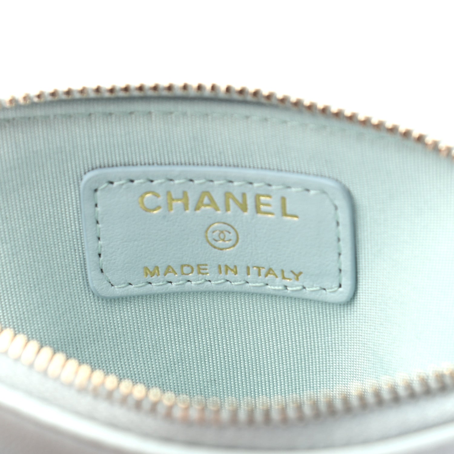 Chanel Lambskin Quilted Chanel 19 Zip Card Holder Wallet Light Blue 6 of 8