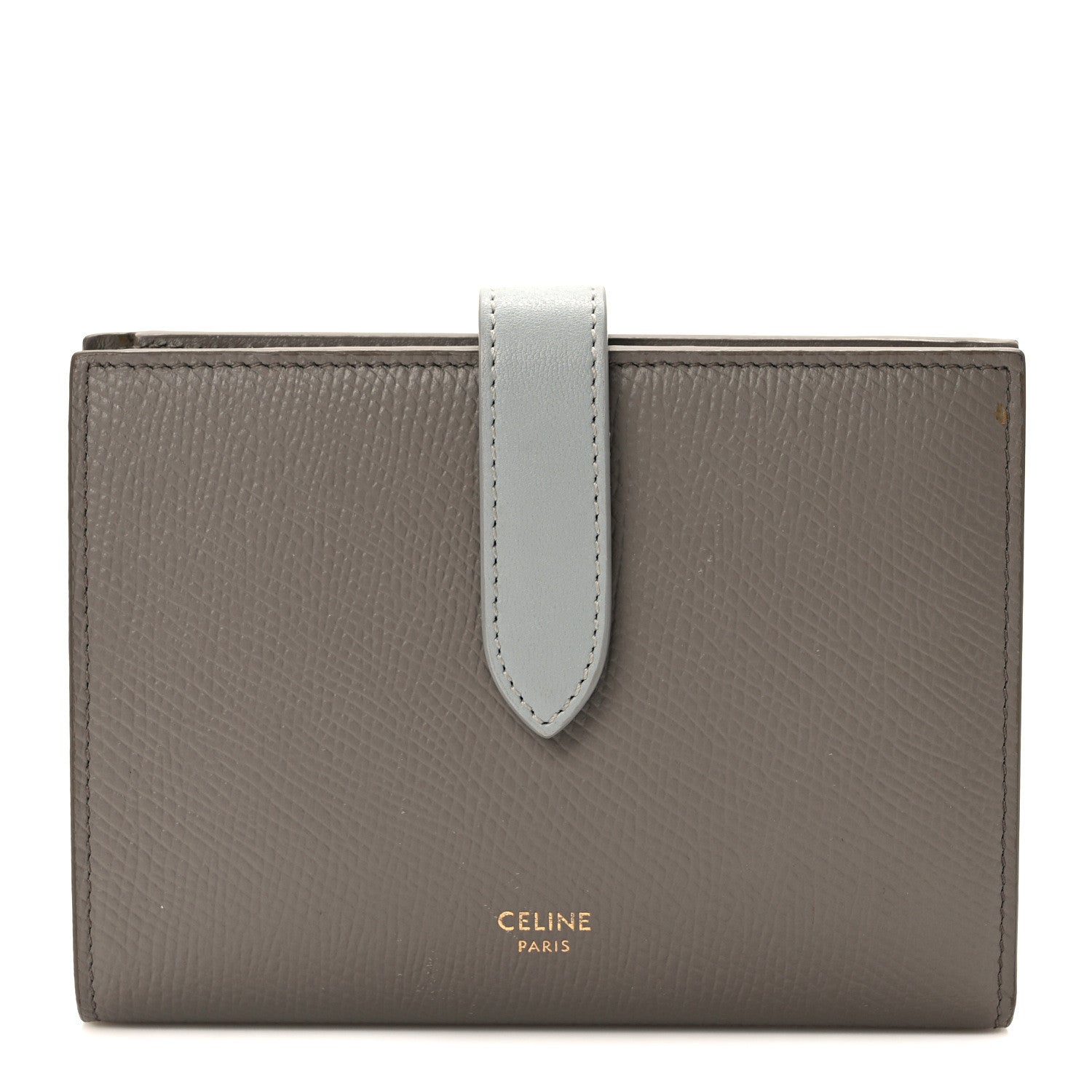 Celine Grained Calfskin Small Multifunction Strap Wallet Pebble Mineral 1 of 10