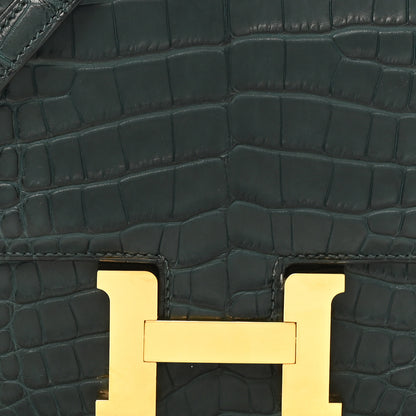 Hermes Matte Alligator Constance 18 Vert Cypress 8 of 11