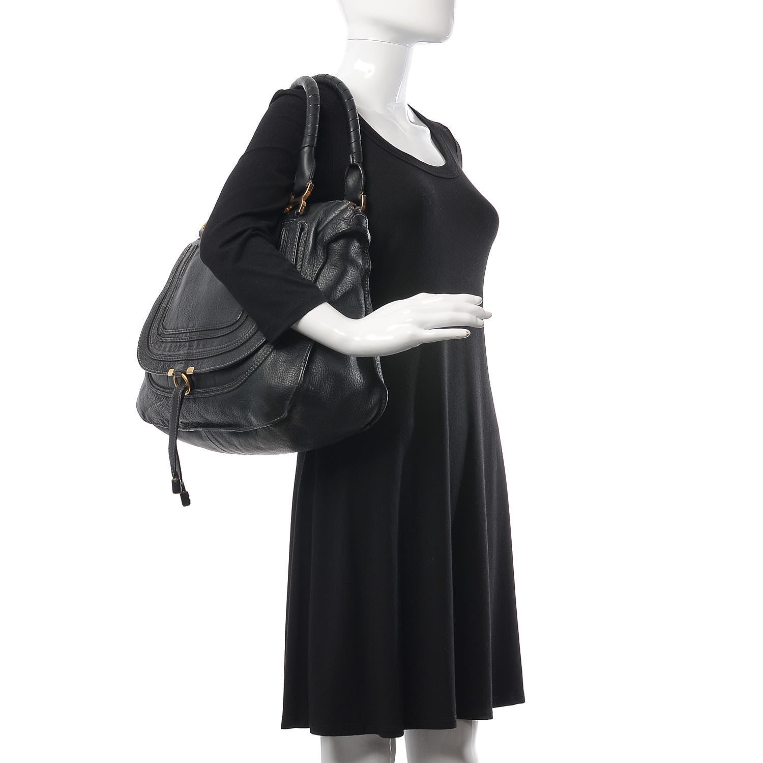 Chloe Calfskin Large Marcie Satchel Black 2 of 7