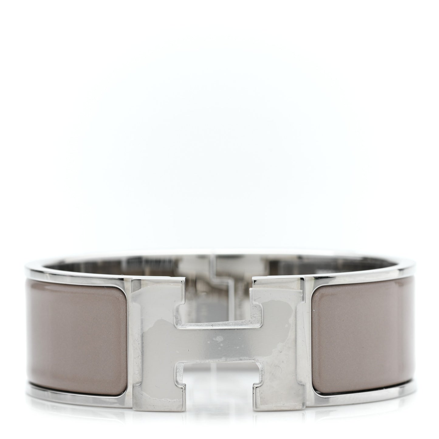 Enamel Wide Clic Clac H Bracelet PM Marron Glace