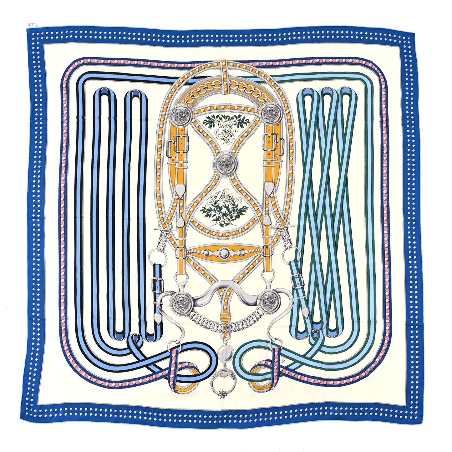Silk Cashmere Grand Tralala Shawl 140 Bleu Electrique White Multicolore