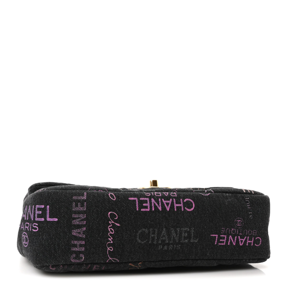 Chanel Denim Quilted Denim Mood Large Flap Black Multicolor 4 of 11