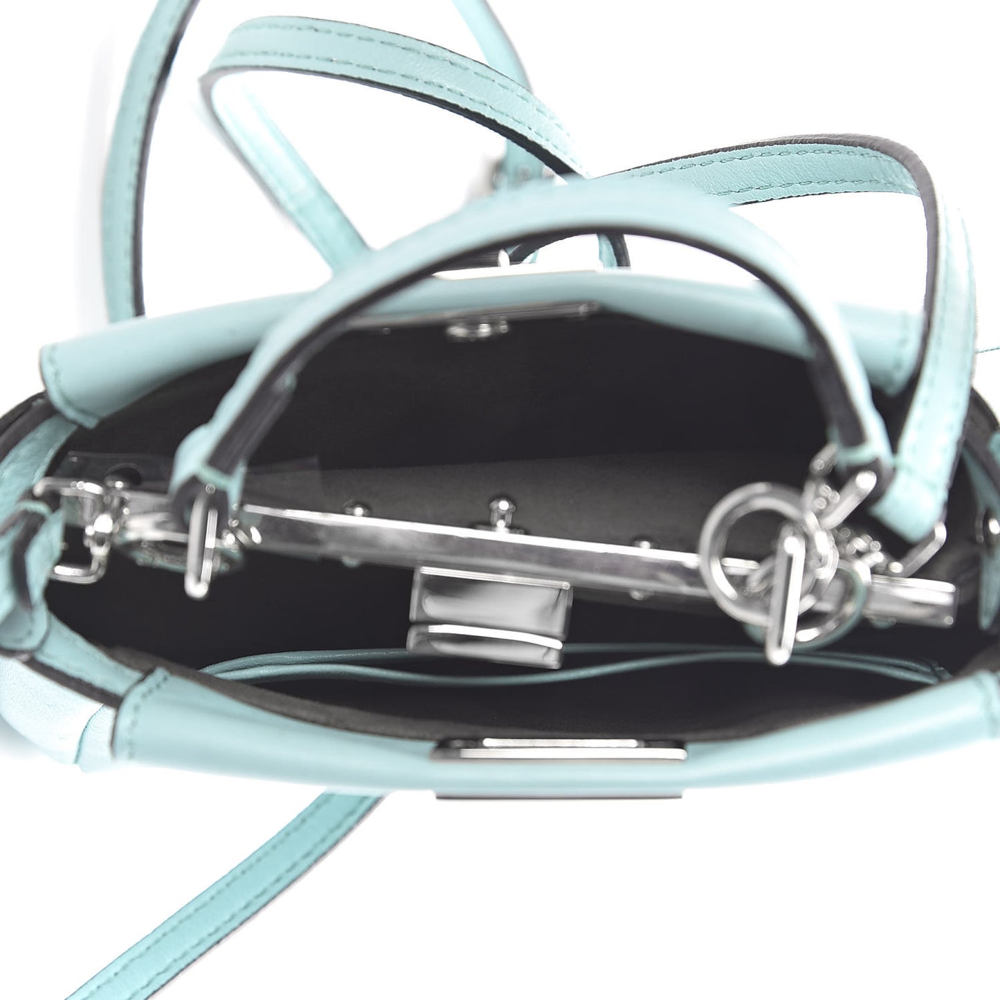 Shiny Nappa Micro Peekaboo Iconic Satchel Turchese Egiz