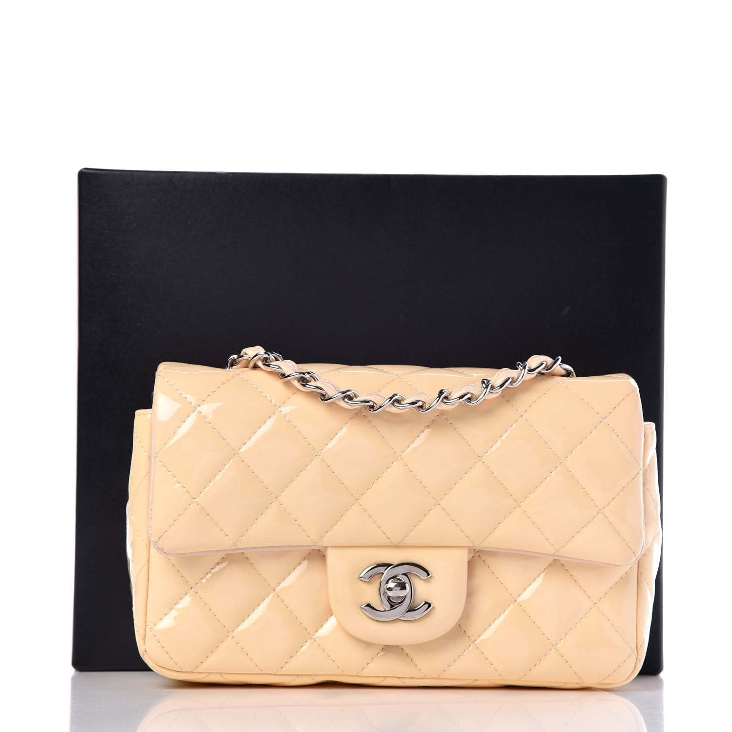 Chanel Patent Calfskin Quilted Mini Rectangular Flap Rose Clair 9 of 9