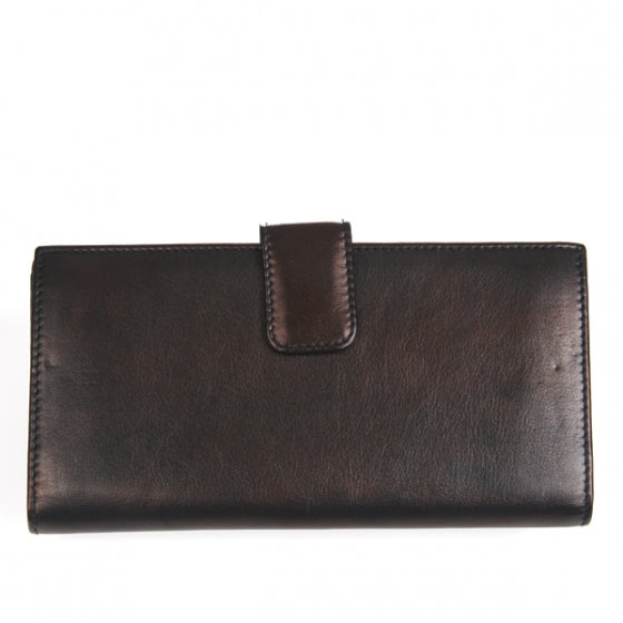 Leather Britt Continental Wallet Black