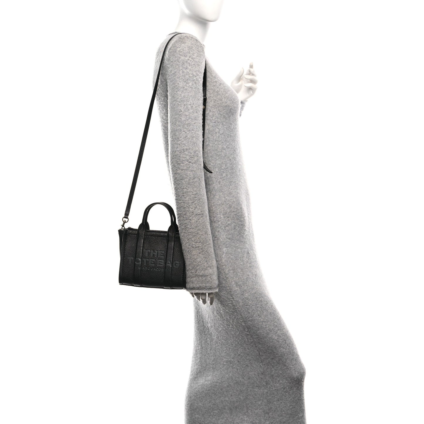 Grained Calfskin Micro The Tote Bag Black