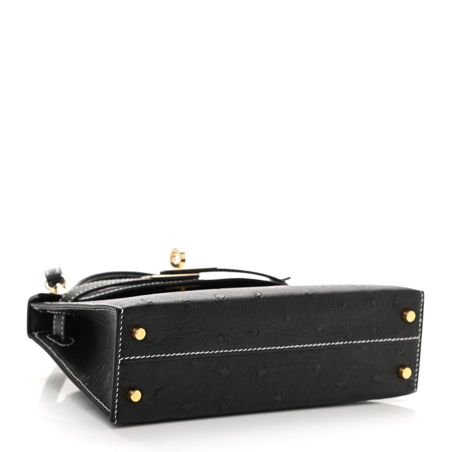 Ostrich Horseshoe Kelly Sellier Mini 20 Black