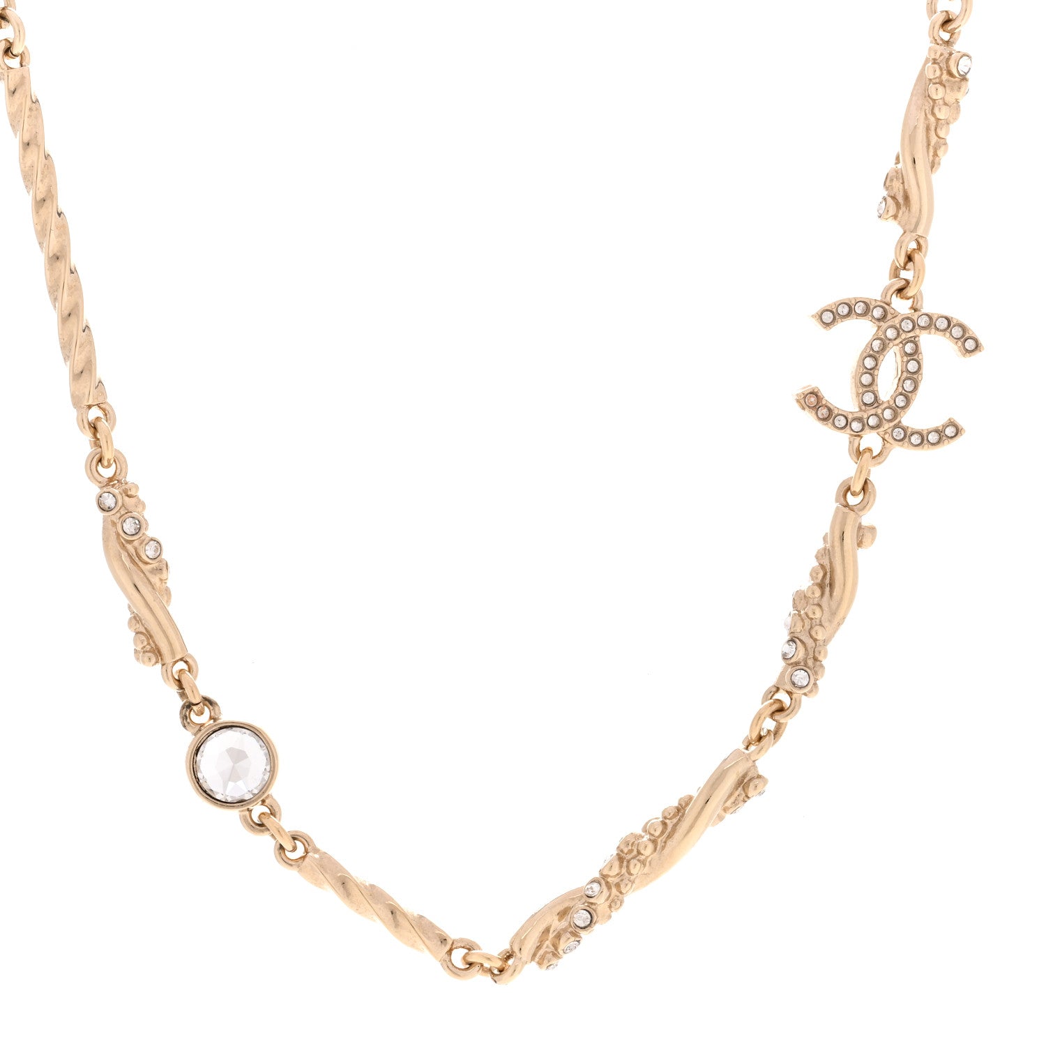 Chanel Crystal CC Twist Short Necklace Gold 4 of 6