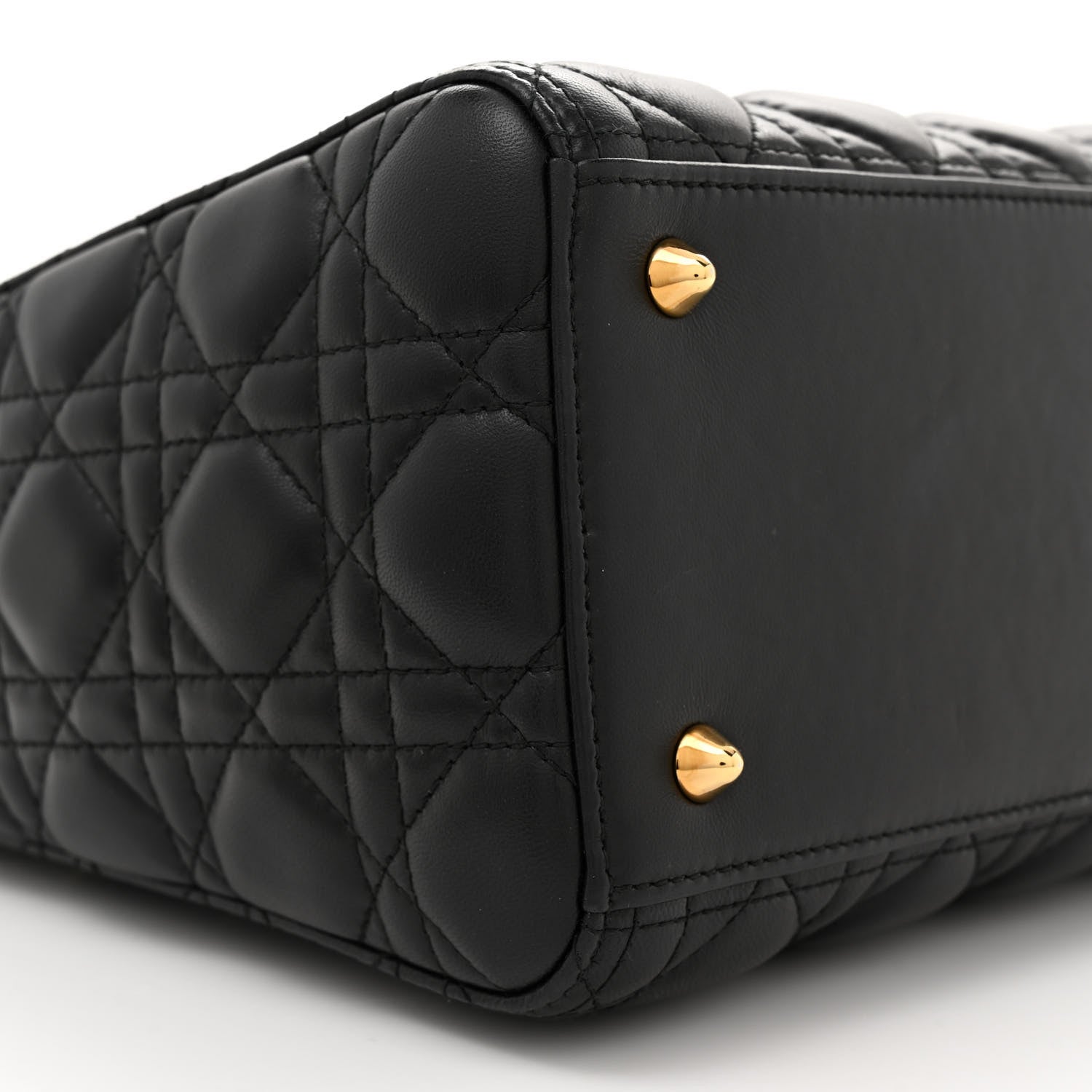 Christian Dior Lambskin Cannage Medium Lady Dior Black 9 of 10
