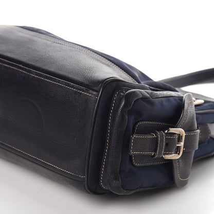 Prada Tessuto Nylon Calfskin Shoulder Bag Baltico 7 of 9