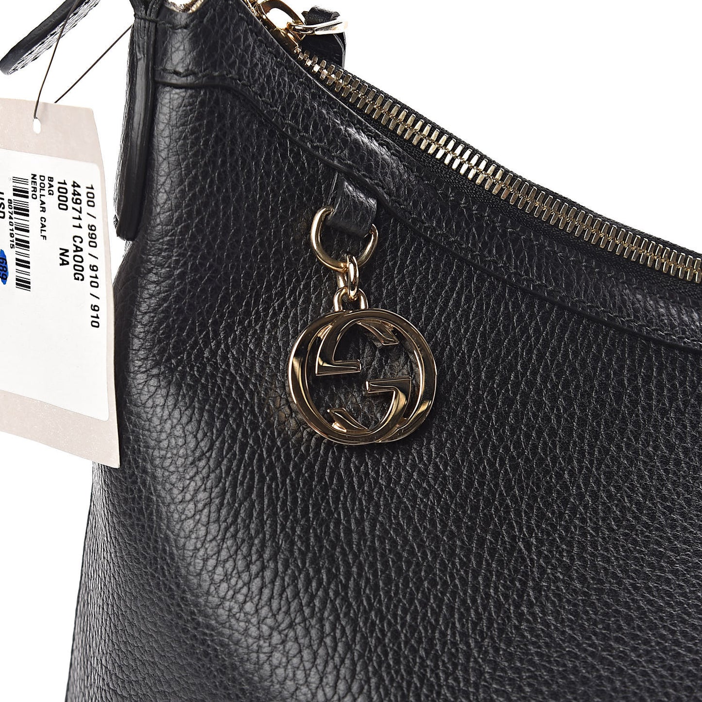 Dollar Calfskin GG Hobo Black