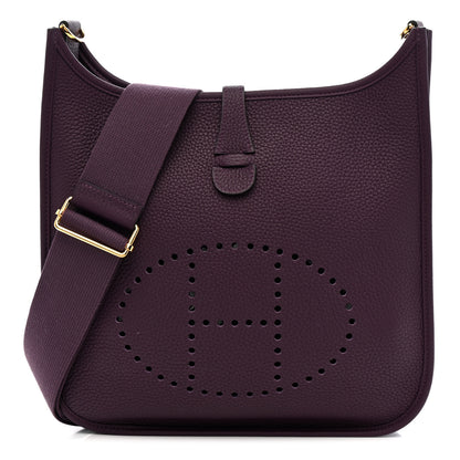 Hermes Taurillon Clemence EVELYNE III PM Cassis 1 of 13