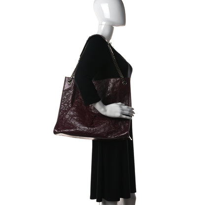 Saint Laurent Crinkled Calfskin Matelasse Monogram Niki Shoulder Bag Rouge Legion 2 of 11