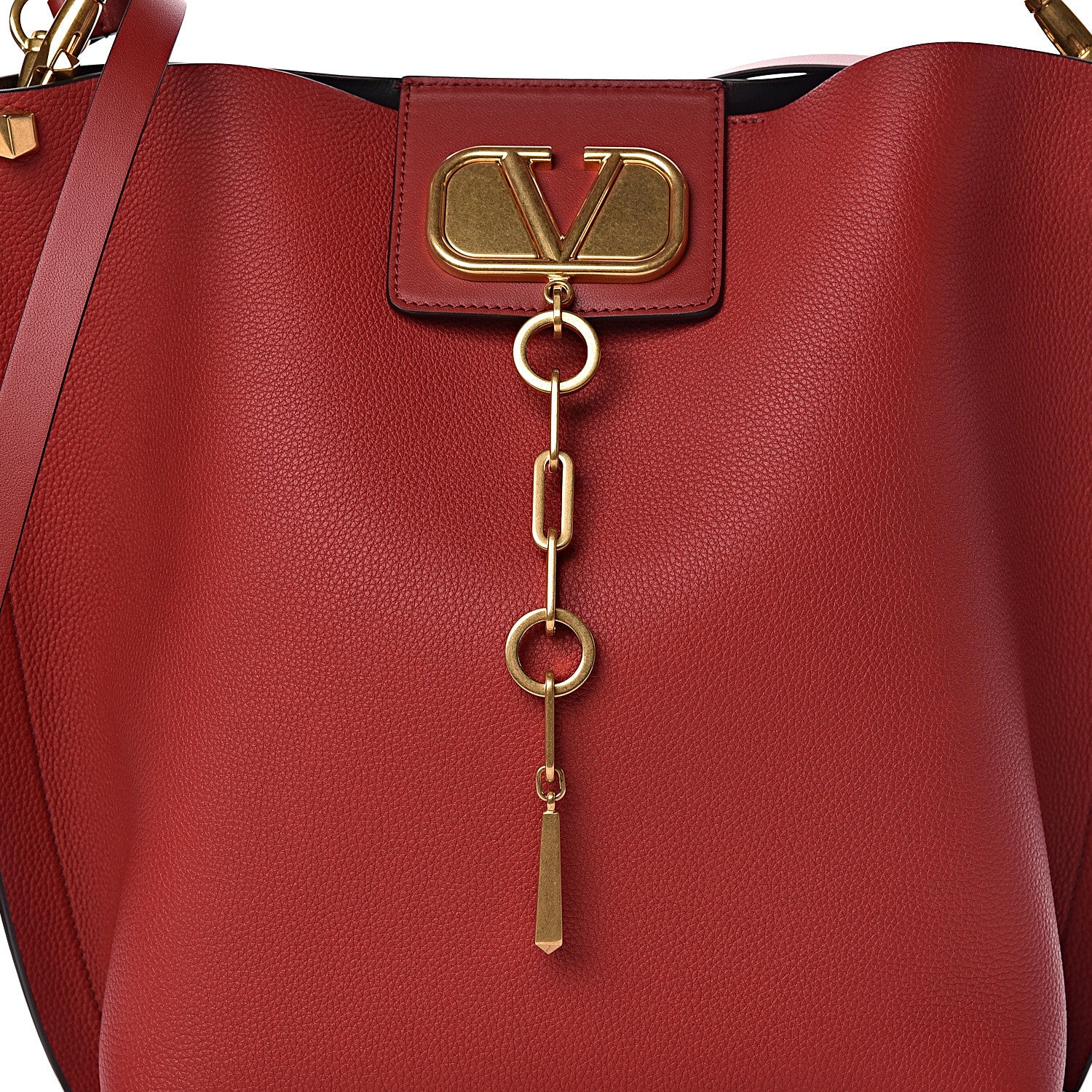 Valentino Garavani Grainy Calfskin VLogo Escape Hobo Bag Rosso Valentino 9 of 11