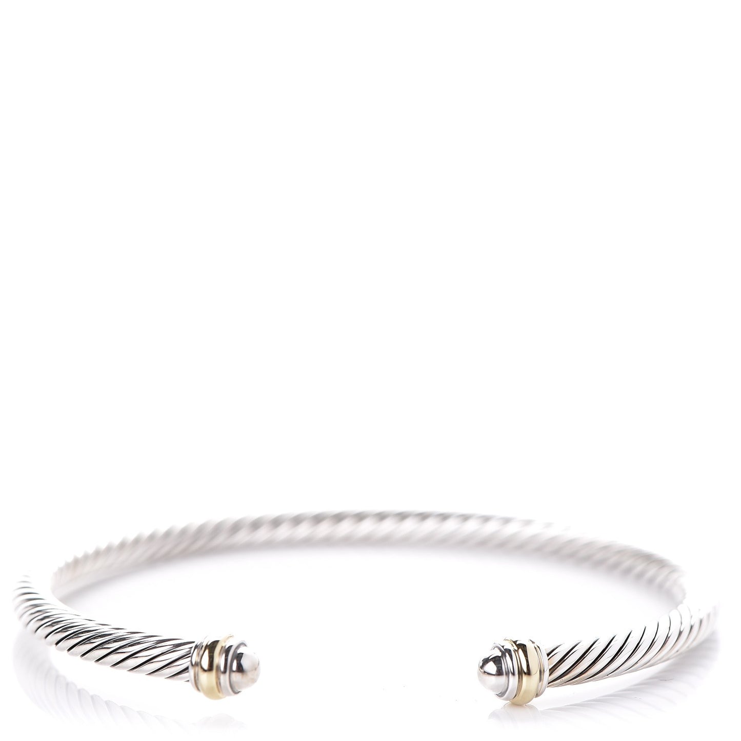 Sterling Silver 18K Yellow Gold 4mm Cable Classics Bracelet
