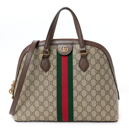Gucci GG Supreme Monogram Web Medium Ophidia Top Handle Dome Bag Brown 1 of 11