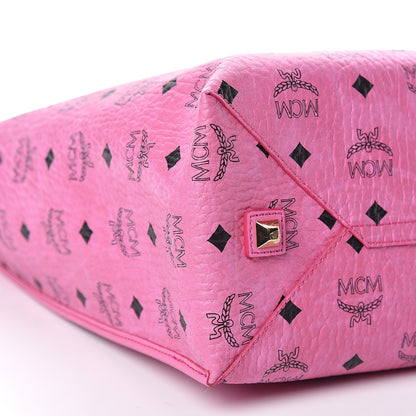 MCM Visetos Kira North South Shopper Tote Pink 9 of 10
