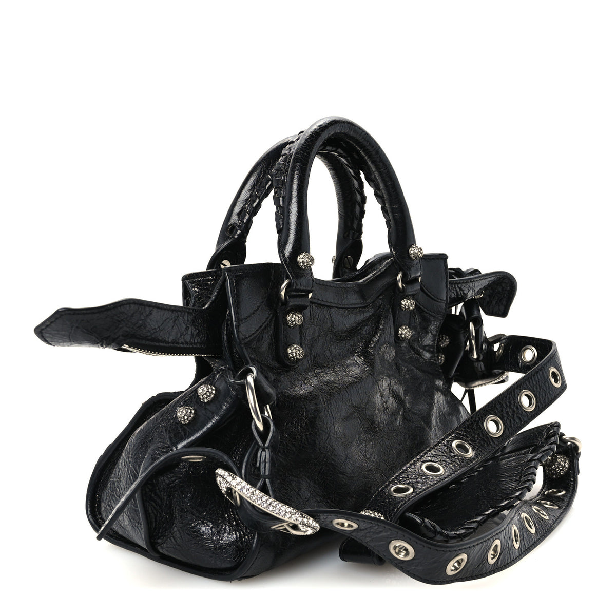 Agneau Arena Crystal Neo Cagole Handbag XS Black