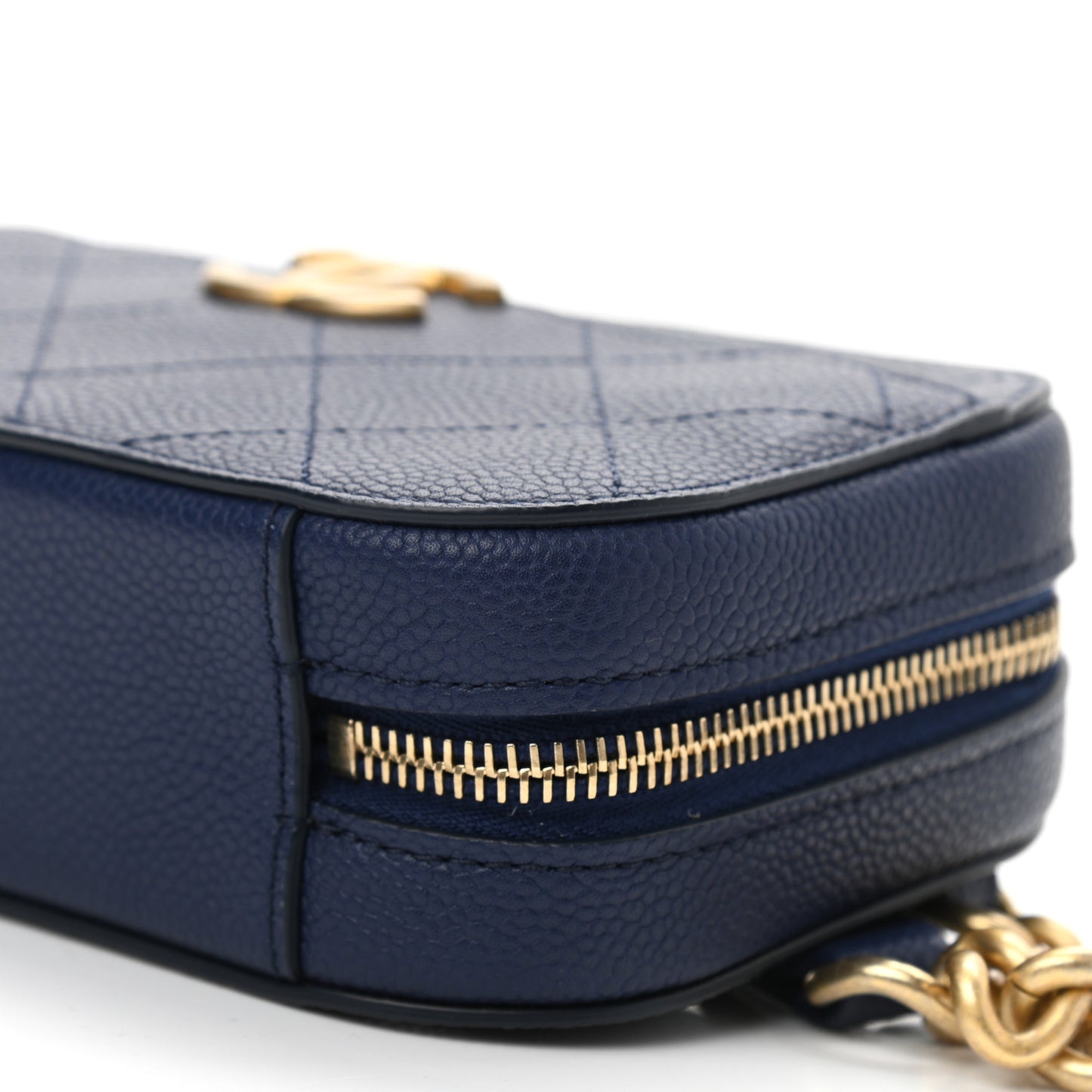 Caviar Quilted Waist Bag Navy Blue