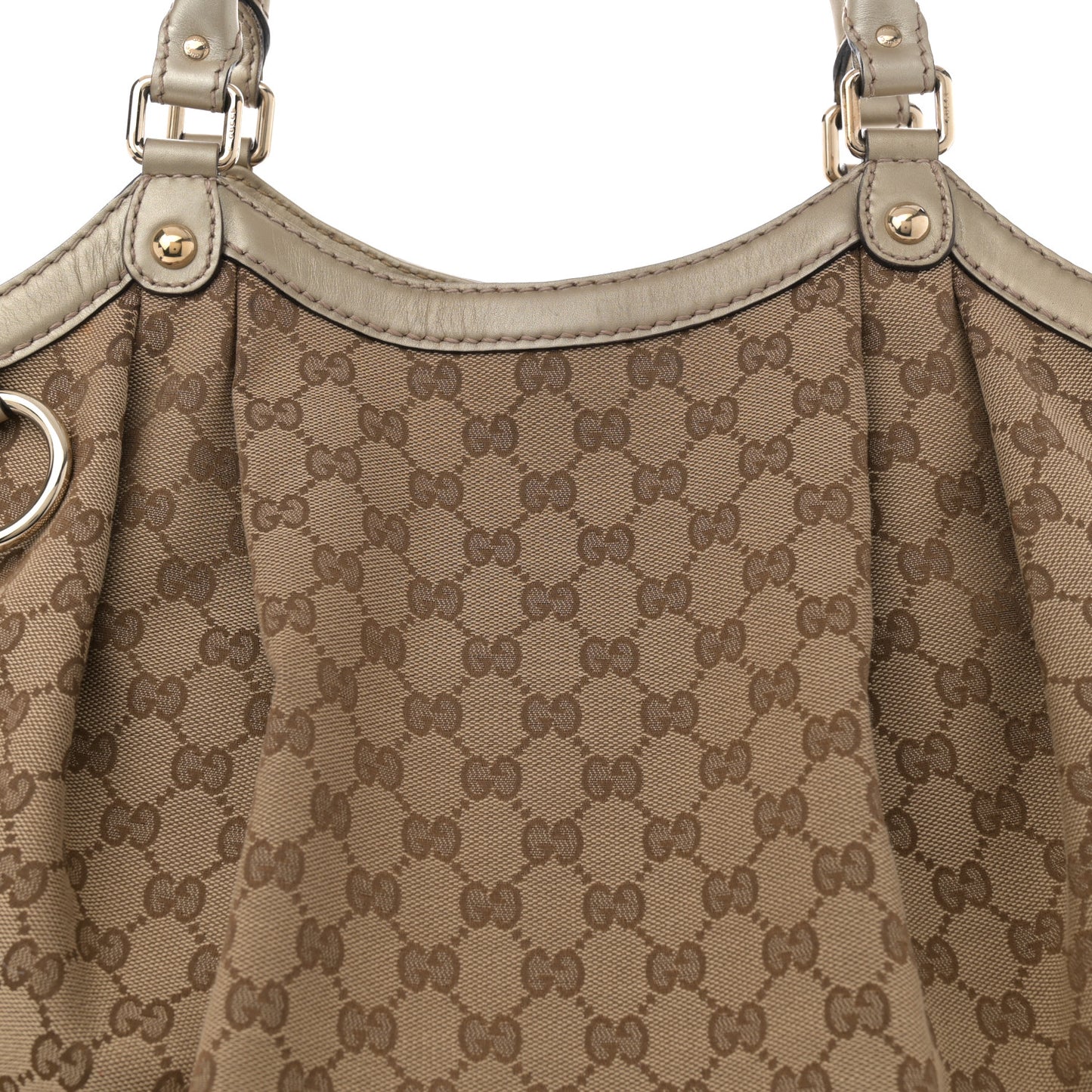 Metallic Monogram Large Sukey Tote Champagne