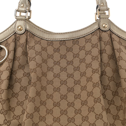 Gucci Metallic Monogram Large Sukey Tote Champagne 8 of 13
