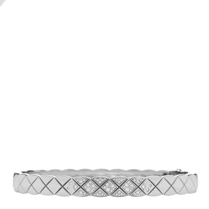 Chanel 18K White Gold Diamond Coco Crush Bracelet M 1 of 3