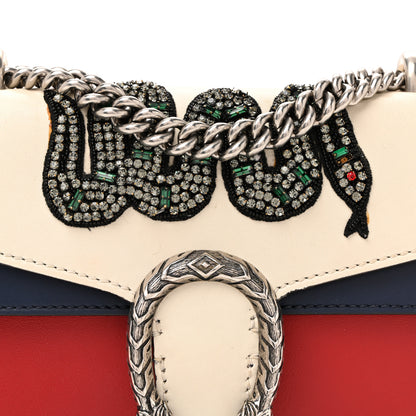 Gucci Calfskin Crystal Snake Embroidered Mini Dionysus Shoulder Bag Mystic White Hibiscus Red Blue Agata 22 of 34
