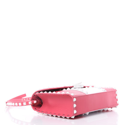 Valentino Garavani Vitello Colorblock Medium Free Rockstud Flip Lock Crossbody Bag Shadow Pink Optic White 4 of 10