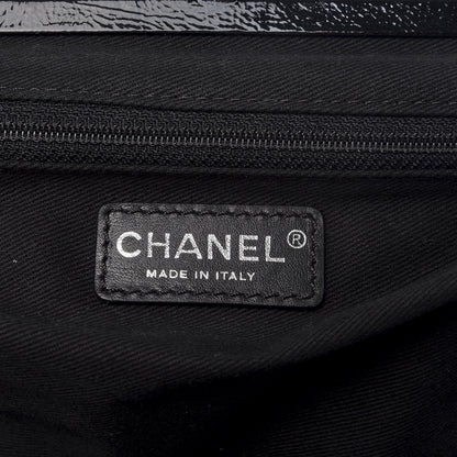 Chanel Distressed Patent Quilted Ritz Flap Bag Black 5 of 9
