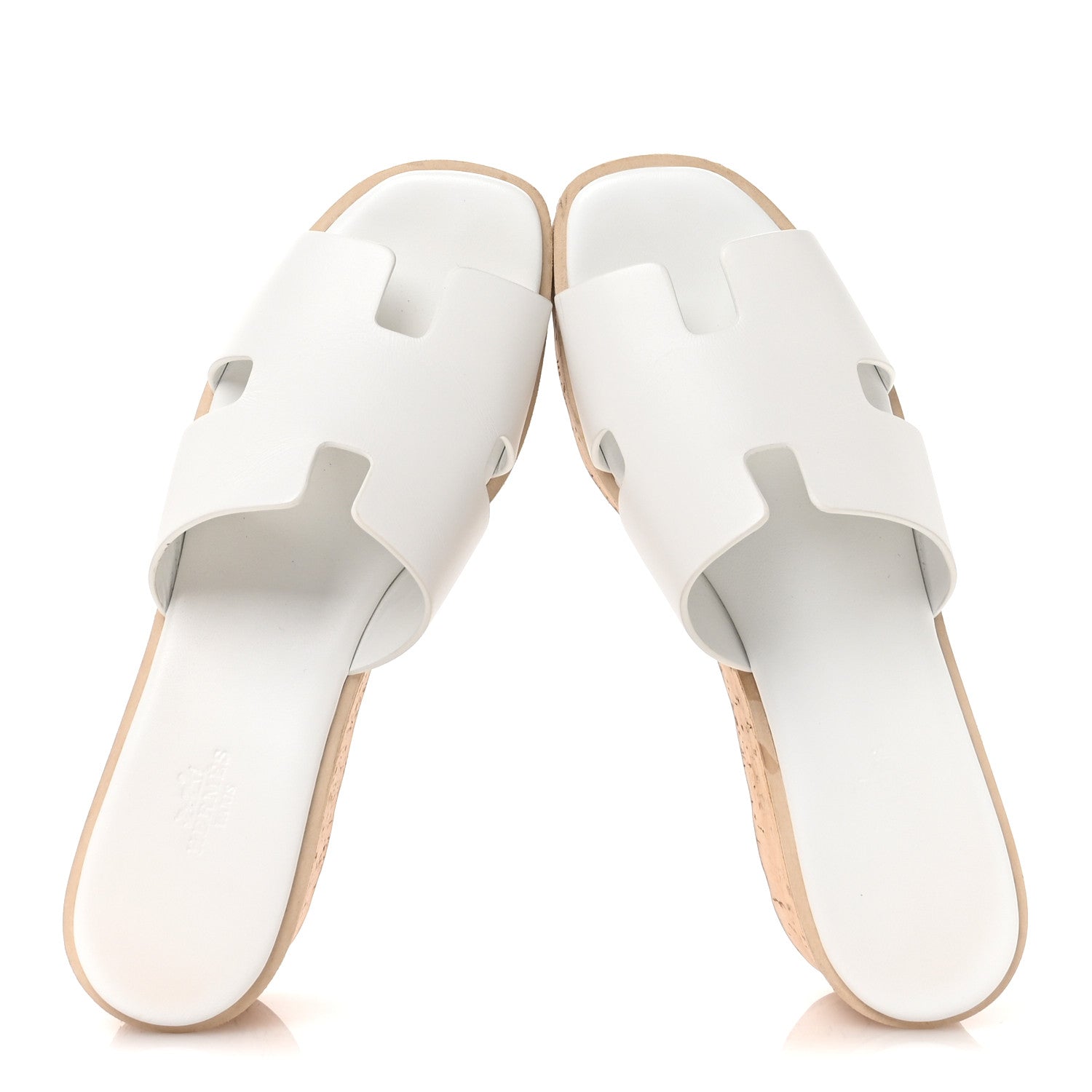 Hermes Calfskin Cork Eze 30 Sandals 40 White 2 of 9