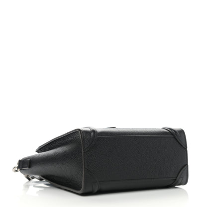 Celine Drummed Calfskin Nano Luggage Black 4 of 11
