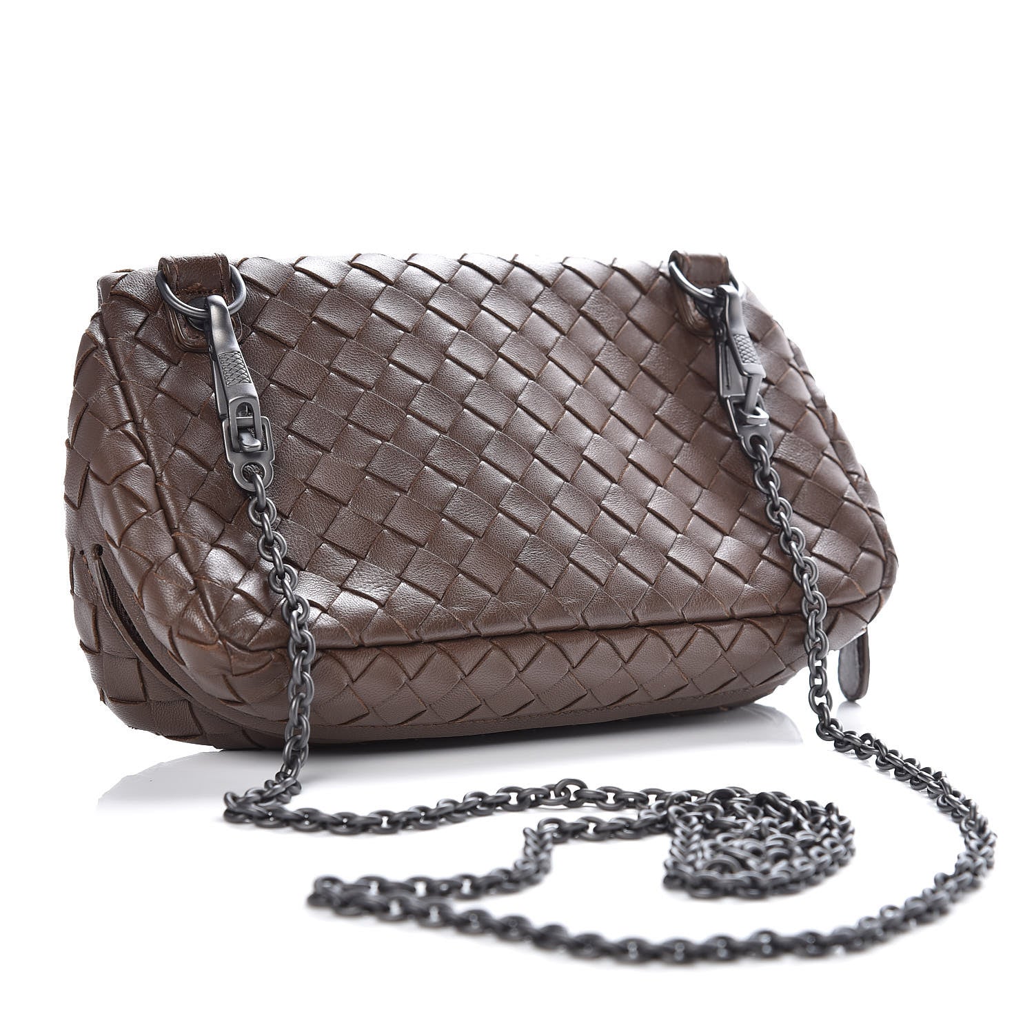 Bottega Veneta Nappa Intrecciato Small Chain Crossbody Ebano 3 of 9