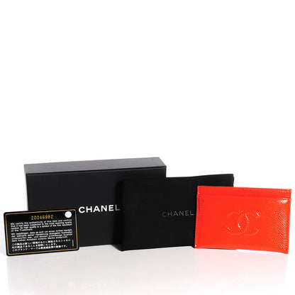 Chanel Patent Grained Calfskin CC Timeless Card Holder Orange 9 of 9