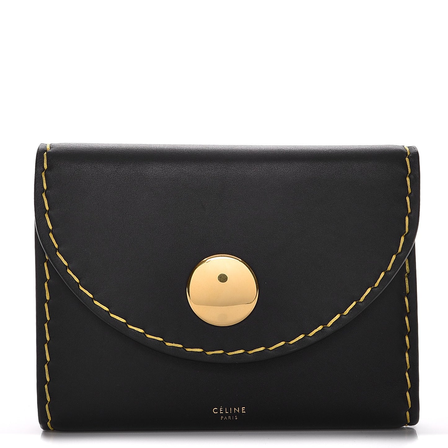 Vegetable Calfskin Orb Multifunction Flap Wallet Navy Blue