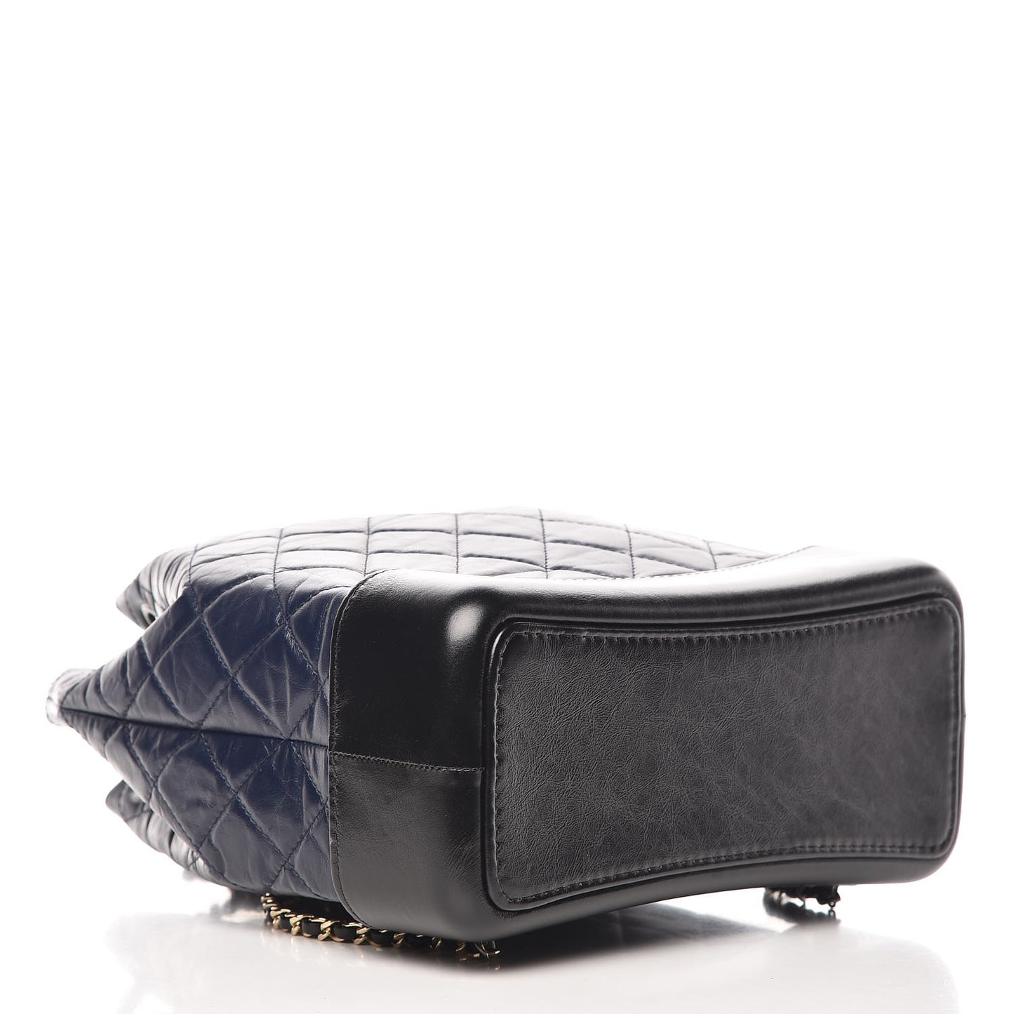 Aged Calfskin Quilted Gabrielle Backpack Navy Black