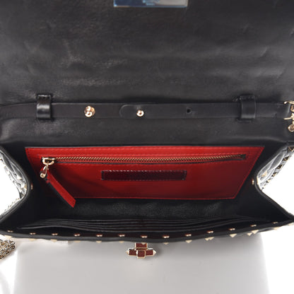 Valentino Garavani Lambskin Rockstud Spike Wallet on Chain Black 4 of 7