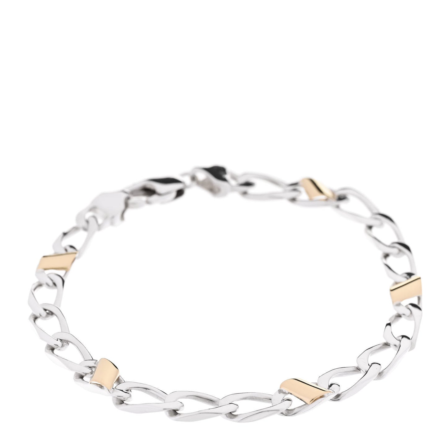 Sterling Silver 18k Yellow Gold Curb Link Bracelet