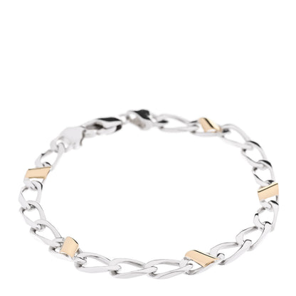 Tiffany Sterling Silver 18k Yellow Gold Curb Link Bracelet 1 of 5