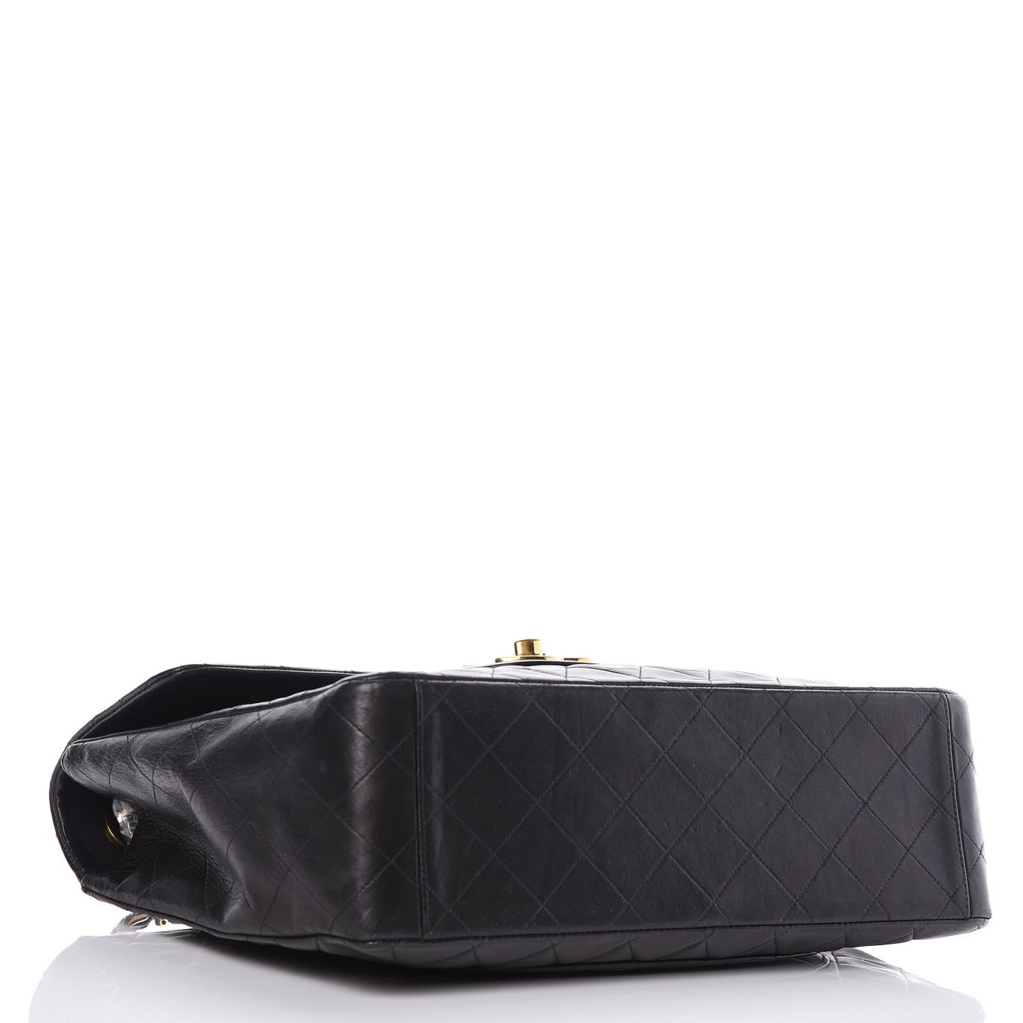 Lambskin Quilted XL Jumbo Single Flap Black
