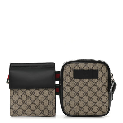 Gucci GG Supreme Monogram Web Belt Bag Black 1 of 10