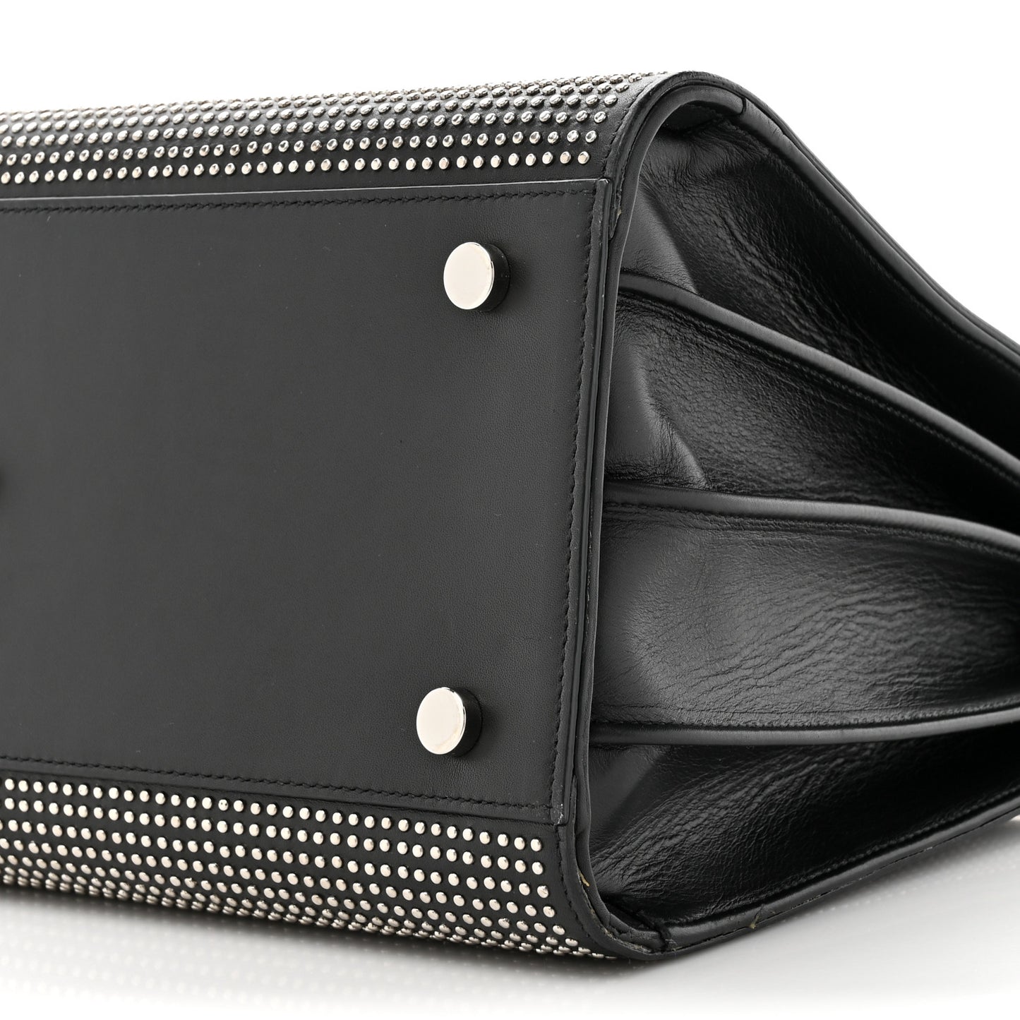 Calfskin Studded Small Sac De Jour Black