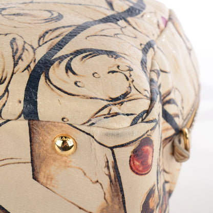 Prada X JAMES JEAN Cervo Lux Fairy Print Large Double Handle Boston Bag Prugna 15 of 19