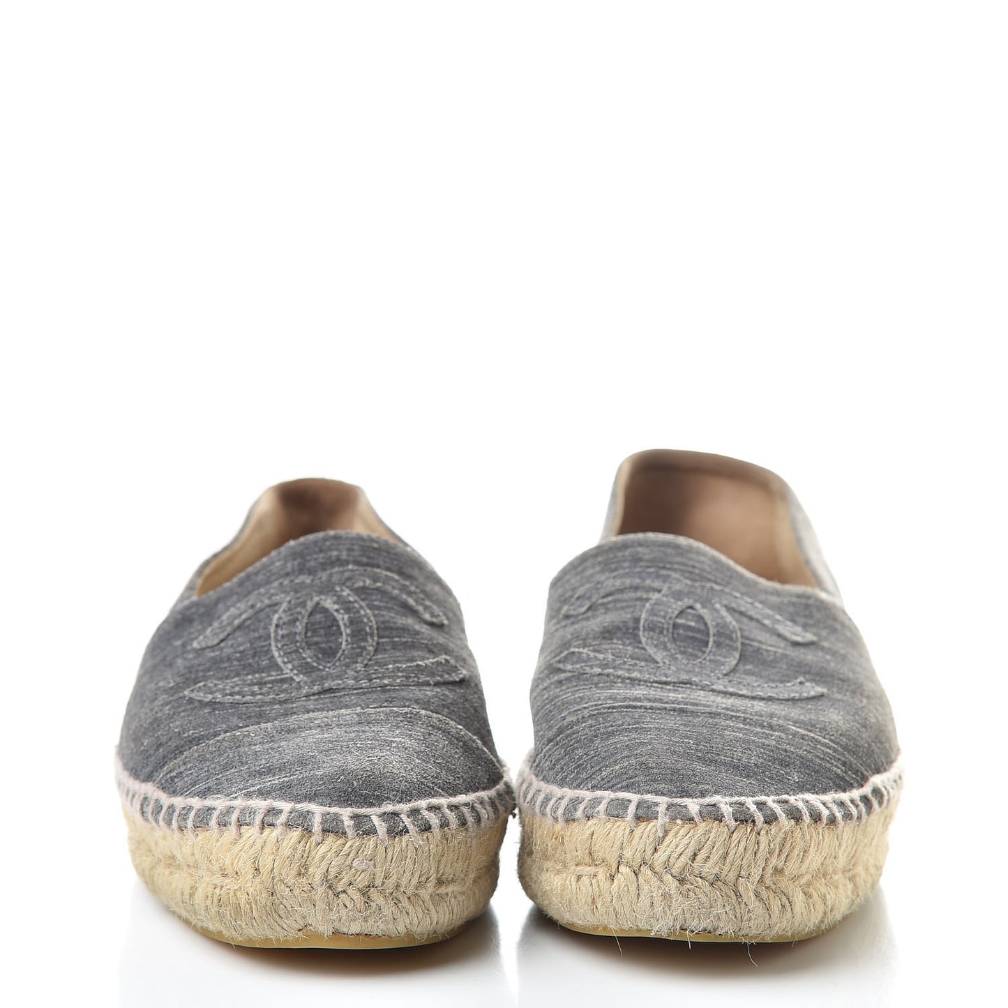 Striated Suede Espadrilles 37 Dark Grey