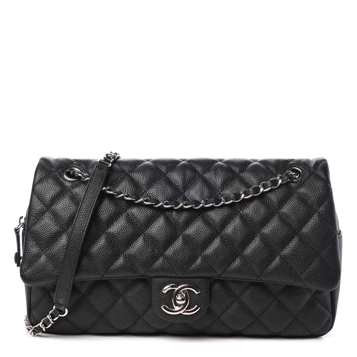 Caviar Quilted Jumbo Easy Flap Black