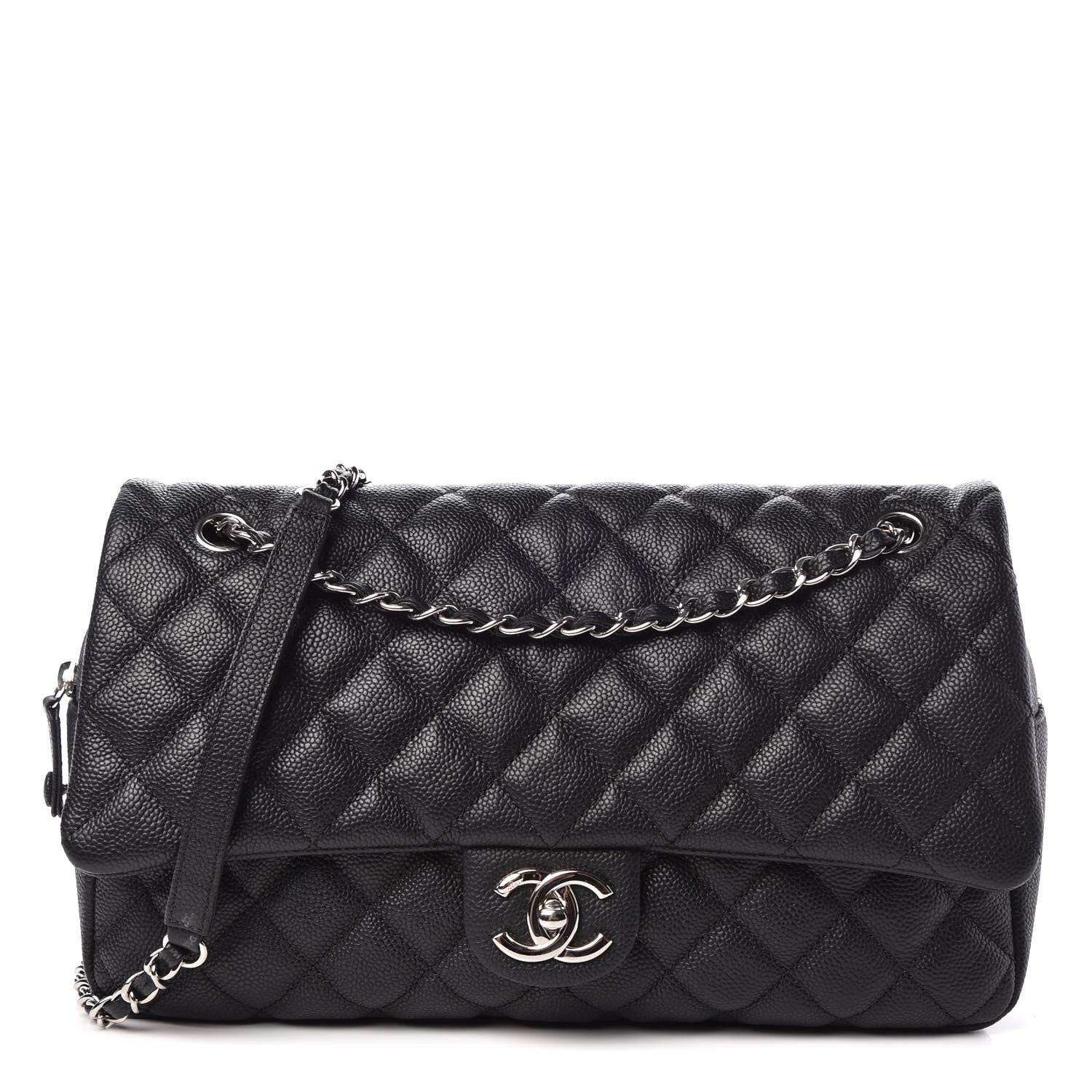 Chanel Caviar Quilted Jumbo Easy Flap Black 1 of 8