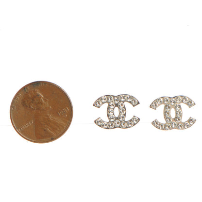 Chanel Crystal Timeless CC Earrings Silver 2 of 6